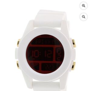 Nixon White and Red Digital Smartwatch
